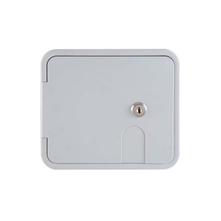 SUPERIOR ELECTRIC Electric Cable Hatch with Key Lock for 30/50 Amp Cords - White RVA1578